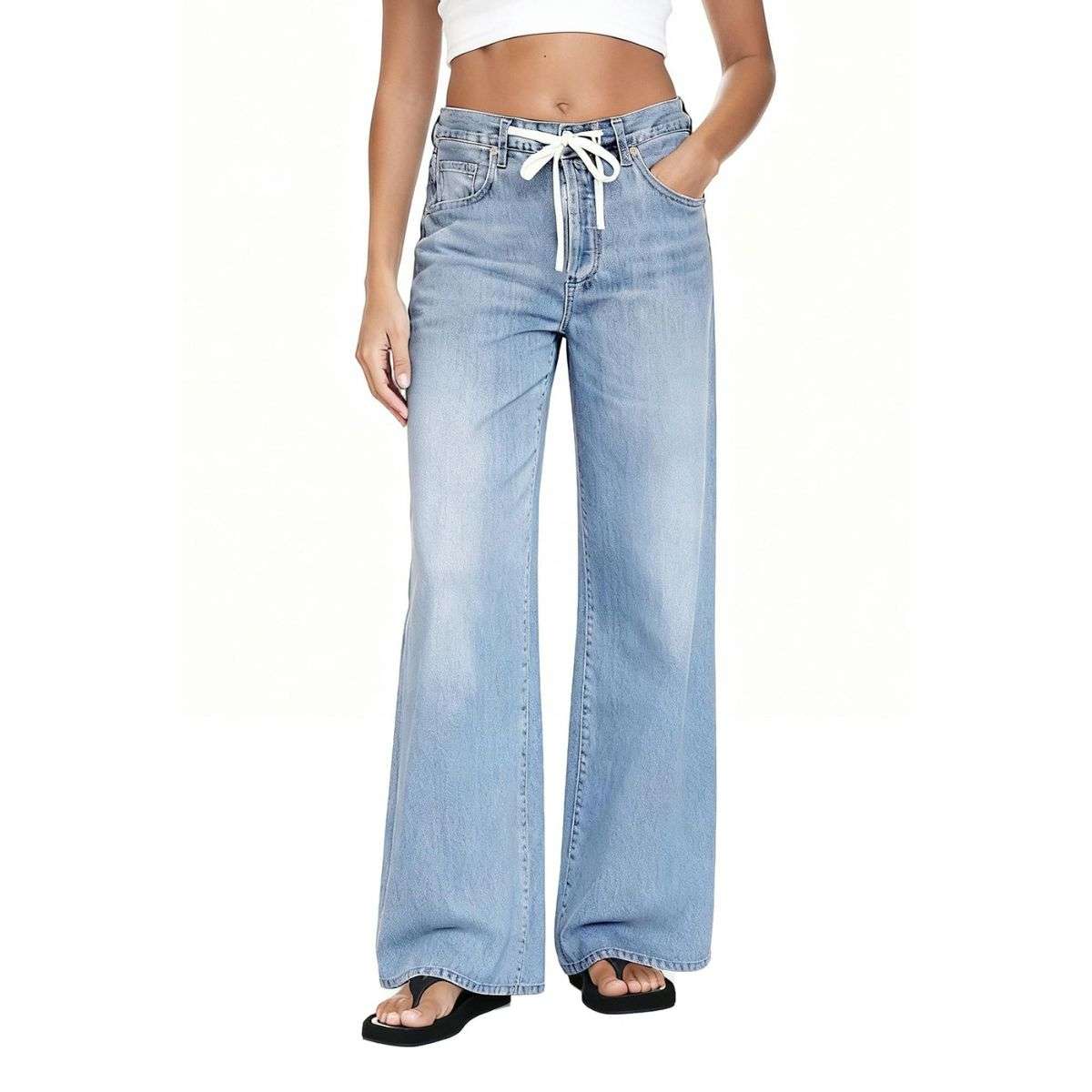 Women’s Trendy Drawstring Waist Loose Fit Jeans