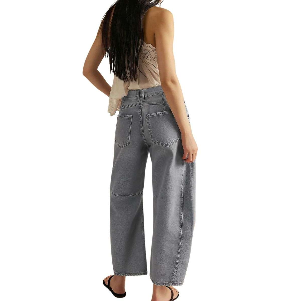Women’s Casual Wide Leg Mid Rise Denim Jeans