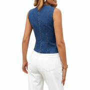 Women’s Asymmetrical Denim Vest