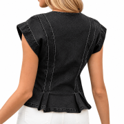 Women’s Denim Pleated Top