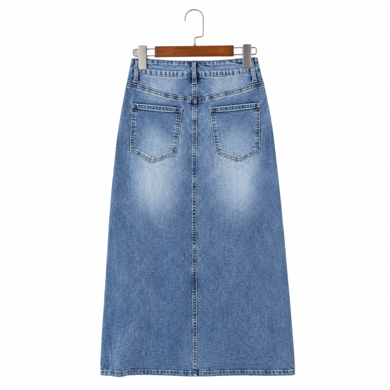 Vintage Flowy A-Line Long Jean Skirt