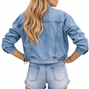 Women’s Rhinestone Studded Denim Jacket