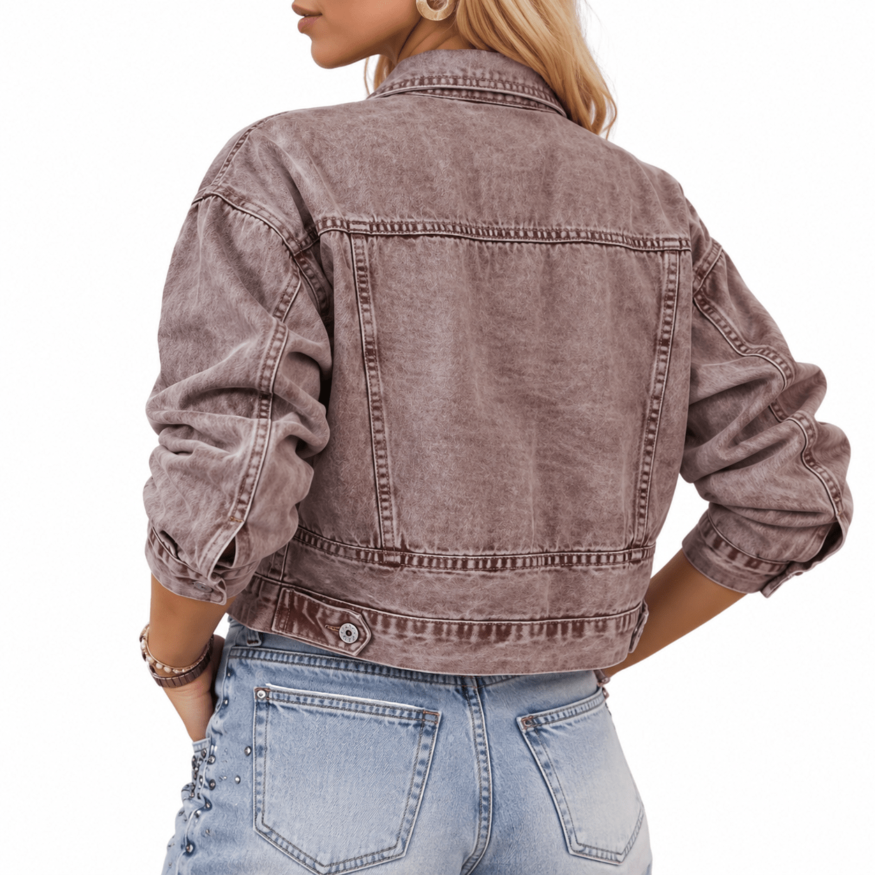 Women’s Rhinestone Studded Denim Jacket