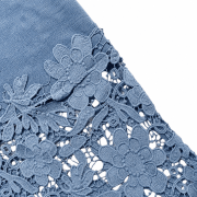 Women’s Lace Spliced Denim Midi Skirt