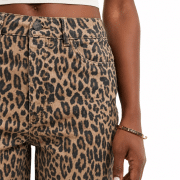 Vintage Y2K Street Leopard Print High-Waist Denim Wide Leg Jeans