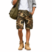Men’s 9-Pocket Cotton Utility Camo Cargo Shorts