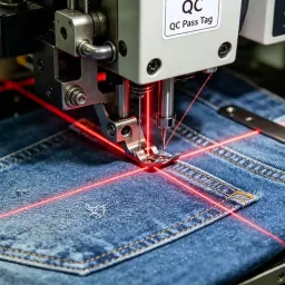Denim sewing defects and quality control in professional garment manufacturing