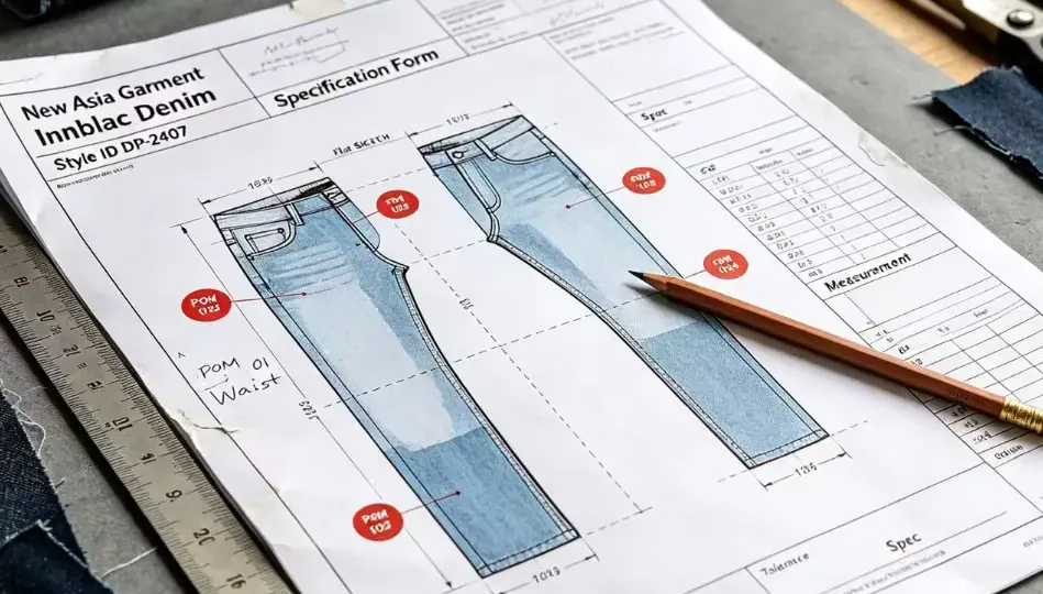 Custom Denim Jeans OEM ODM Manufacturing Tech Pack