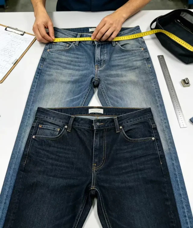 Custom denim jeans manufacturing with consistent sizing