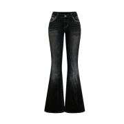 Women’s Embroidered Y2K High Waist Stretchy Flared Jeans