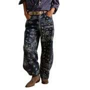 Women’s Floral Print Baggy Barrel Jeans