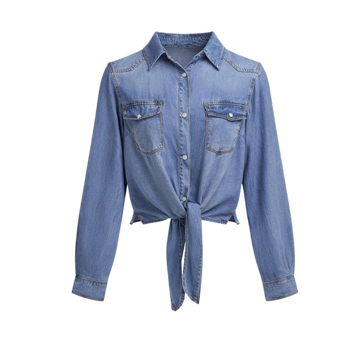 Women’s Tie-Front Denim Shirt