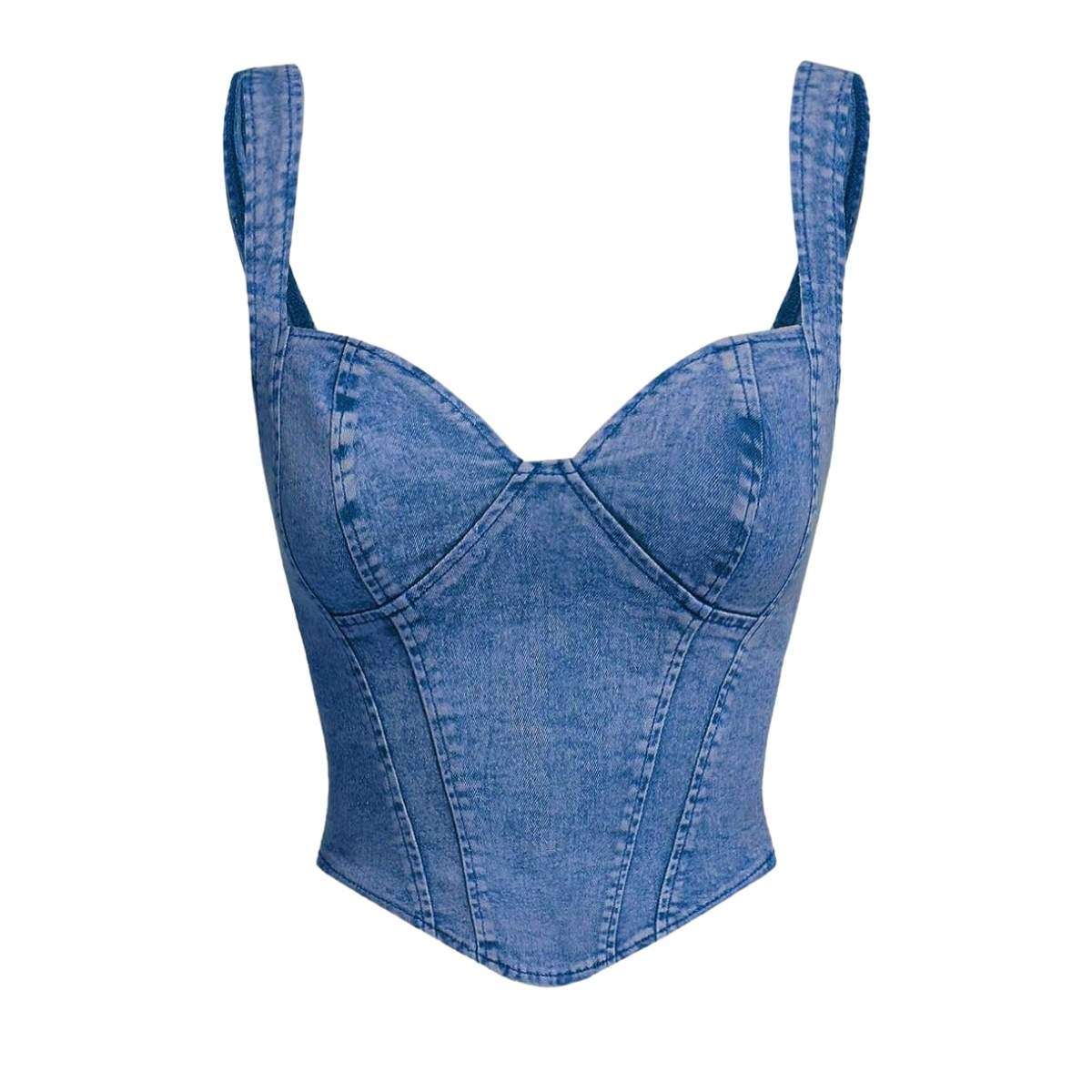 Women’s Denim Corset Tank Top