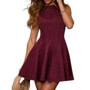 Women’s Sleeveless Slim Fit A-Line Tank Denim Babydoll Mini Dress