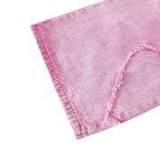 Women’s High Waisted Distressed Heart Pattern Wide Leg Jeans
