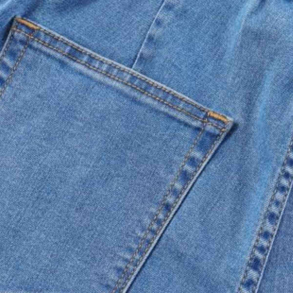 Women’s High-Waisted Wide-Leg Drawstring Jeans