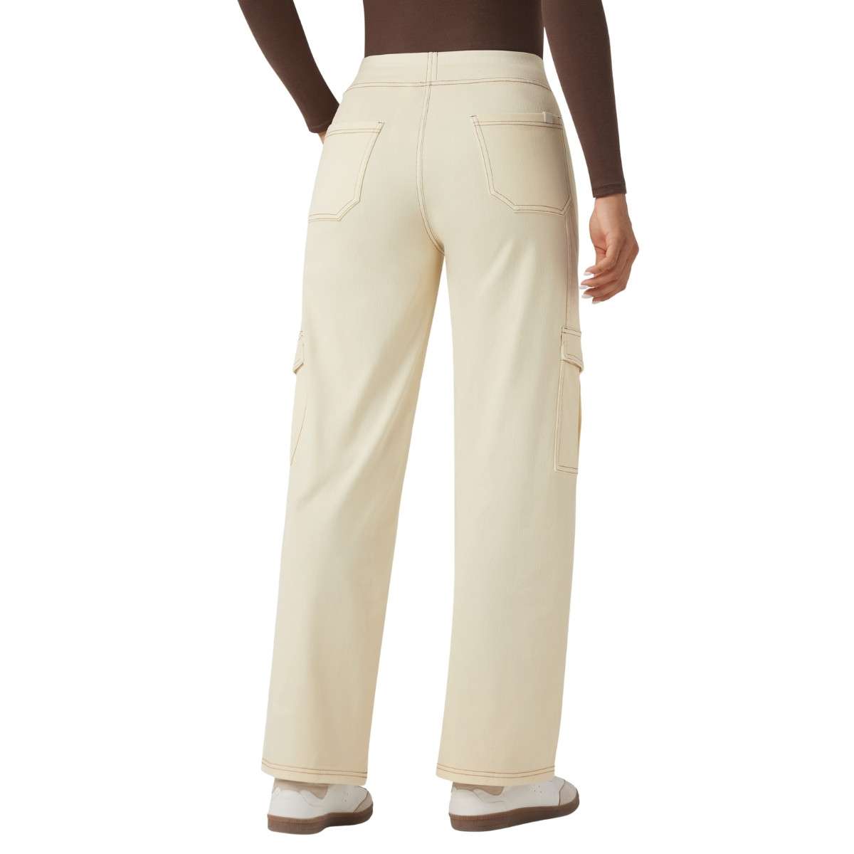 Mid Rise Pockets Straight Leg Casual Cargo Jeans