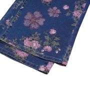 Rhinestone Blossom Print Denim Jeans