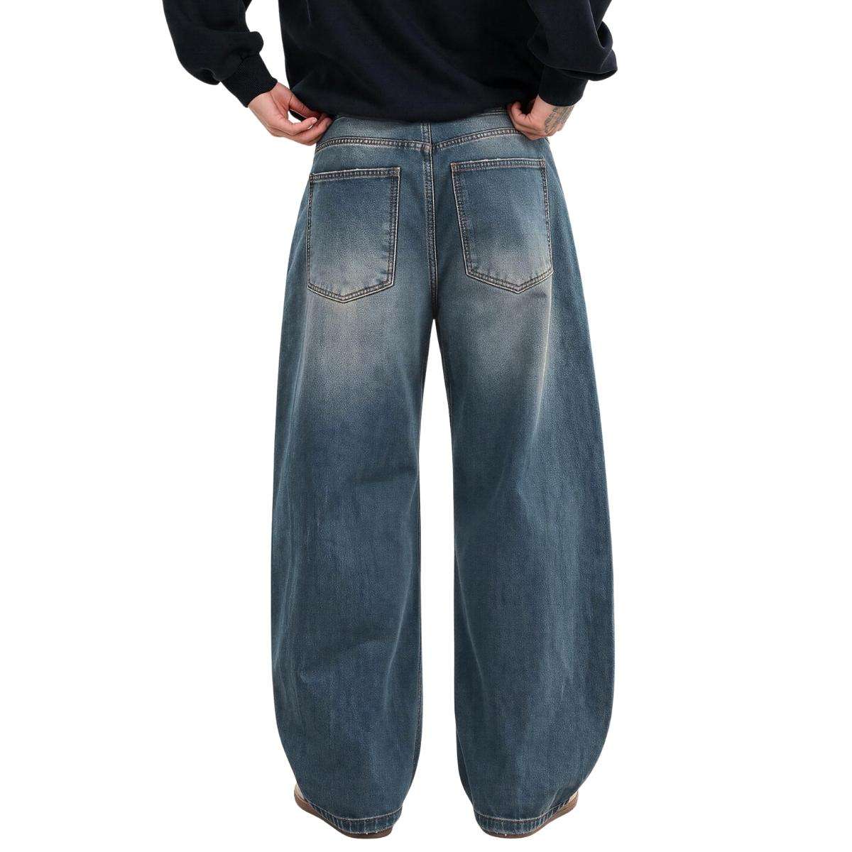 Men’s Y2K Relaxed Fit Wide Leg Skater Streetwear Barrel Baggy Jeans