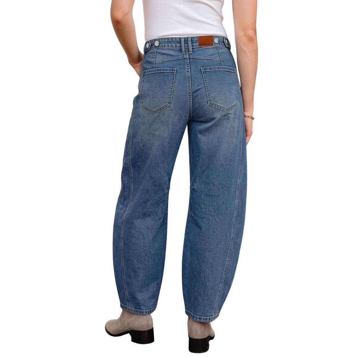 High Waisted Barrel Leg Jeans