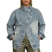 Women’s Loose Fit Asymmetrical Denim Jacket