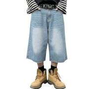 Y2K Loose Fit Wide Leg Denim Shorts
