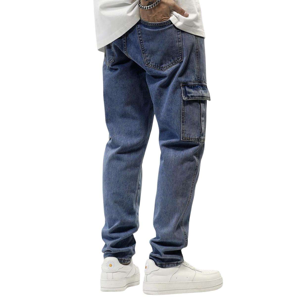 Men’s Elastic Waist Cargo Jeans