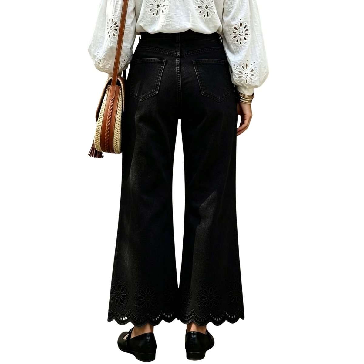Women’s Embroidered Wide Leg Jeans
