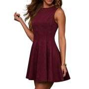 Women’s Sleeveless Slim Fit A-Line Tank Denim Babydoll Mini Dress