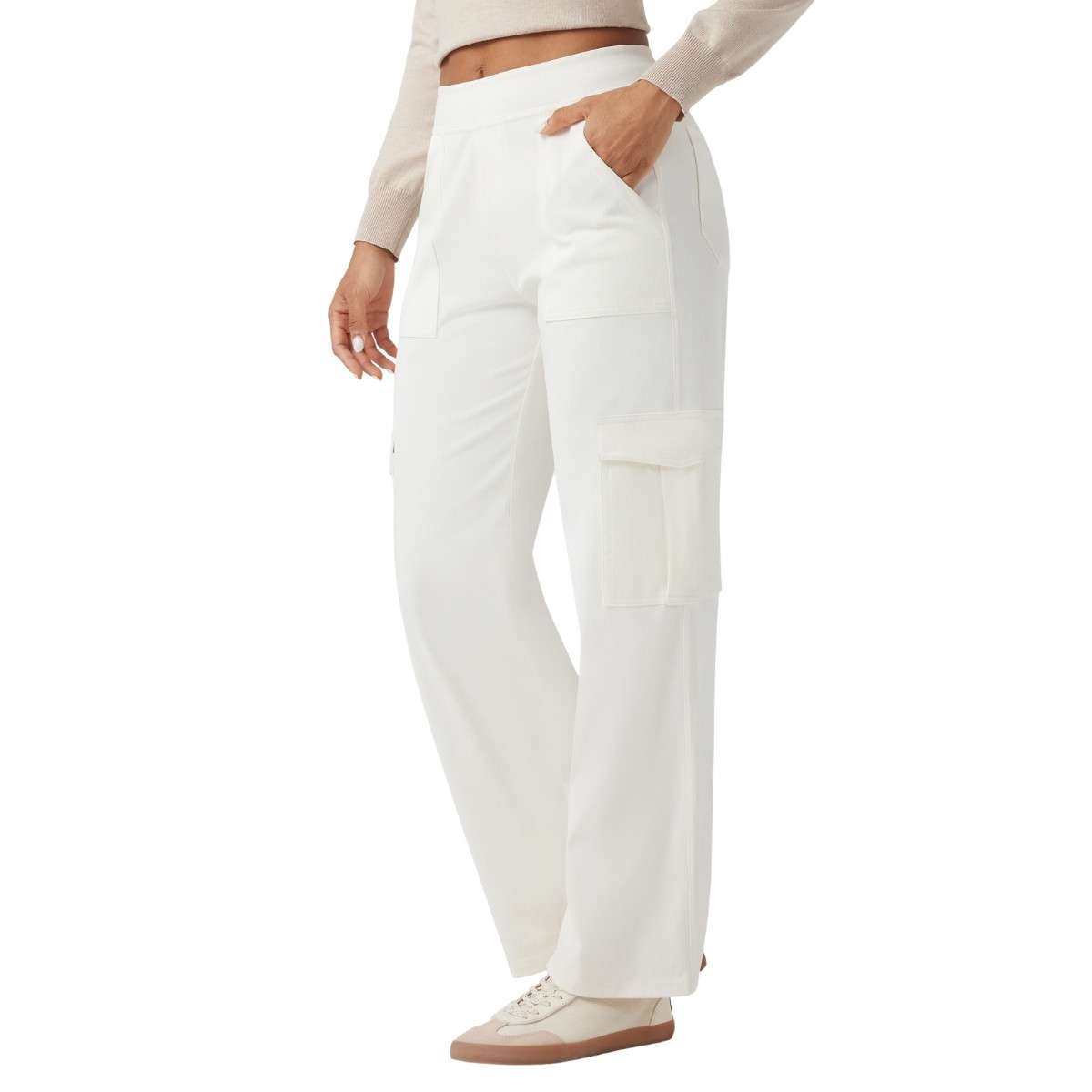 Mid Rise Pockets Straight Leg Casual Cargo Jeans