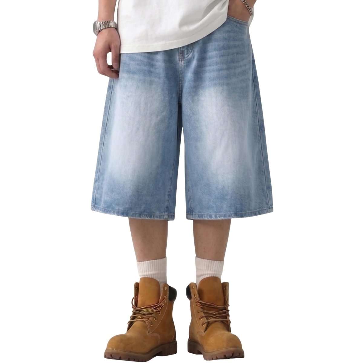 Y2K Loose Fit Wide Leg Denim Shorts