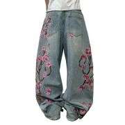 Men’s Y2K Hip Hop Embroidered Baggy Wide Leg Jeans