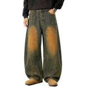 Men’s Y2K Relaxed Fit Wide Leg Skater Streetwear Barrel Baggy Jeans