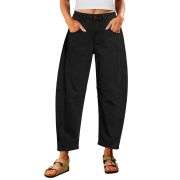 Women’s High-Waisted Distressed Barrel Leg Jeans