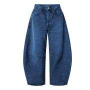 Women’s Y2K Elastic Waist Boyfriend Barrel Leg Jeans