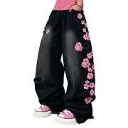 Men’s Y2K Hip Hop Embroidered Baggy Wide Leg Jeans