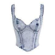 Women’s Denim Corset Tank Top