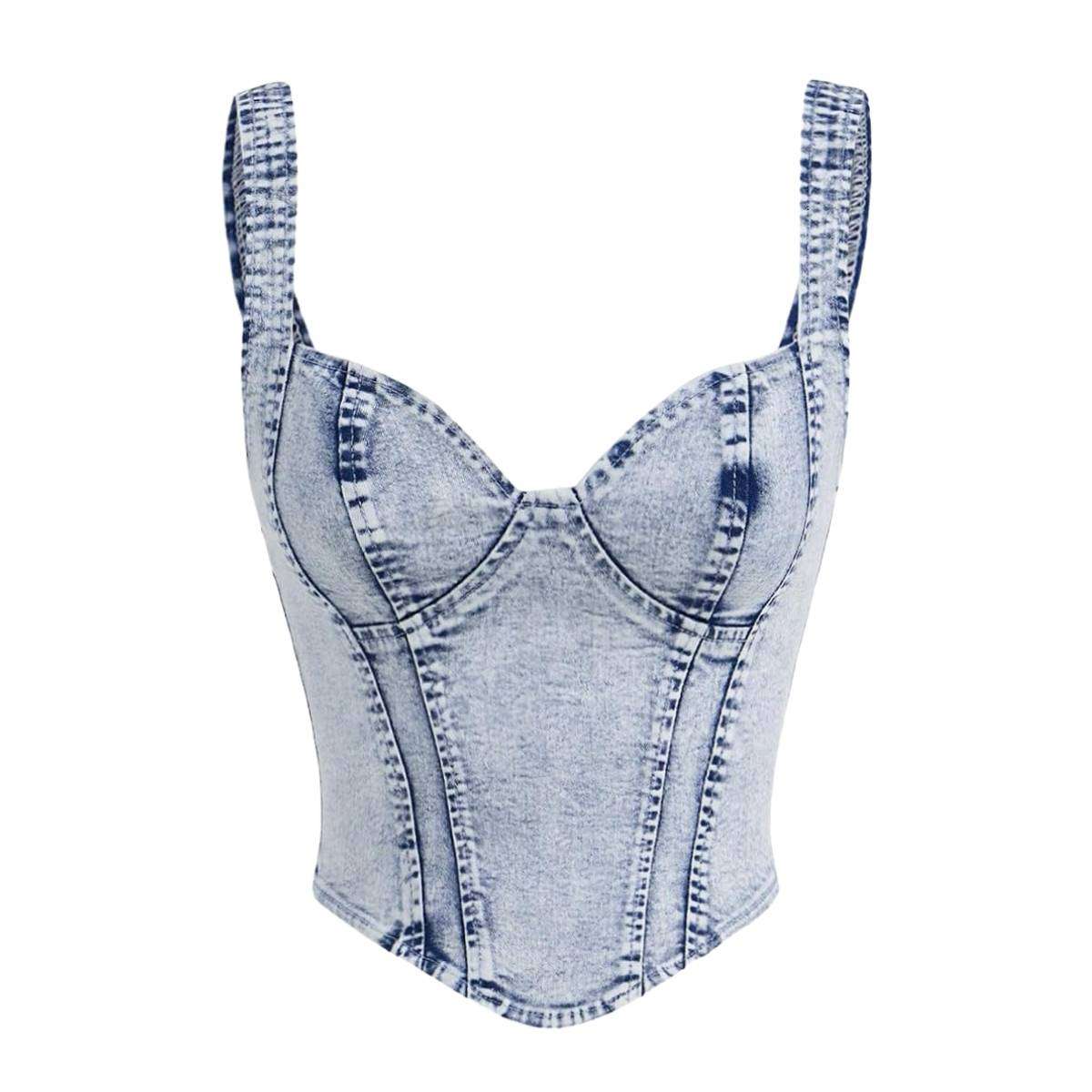 Women’s Denim Corset Tank Top