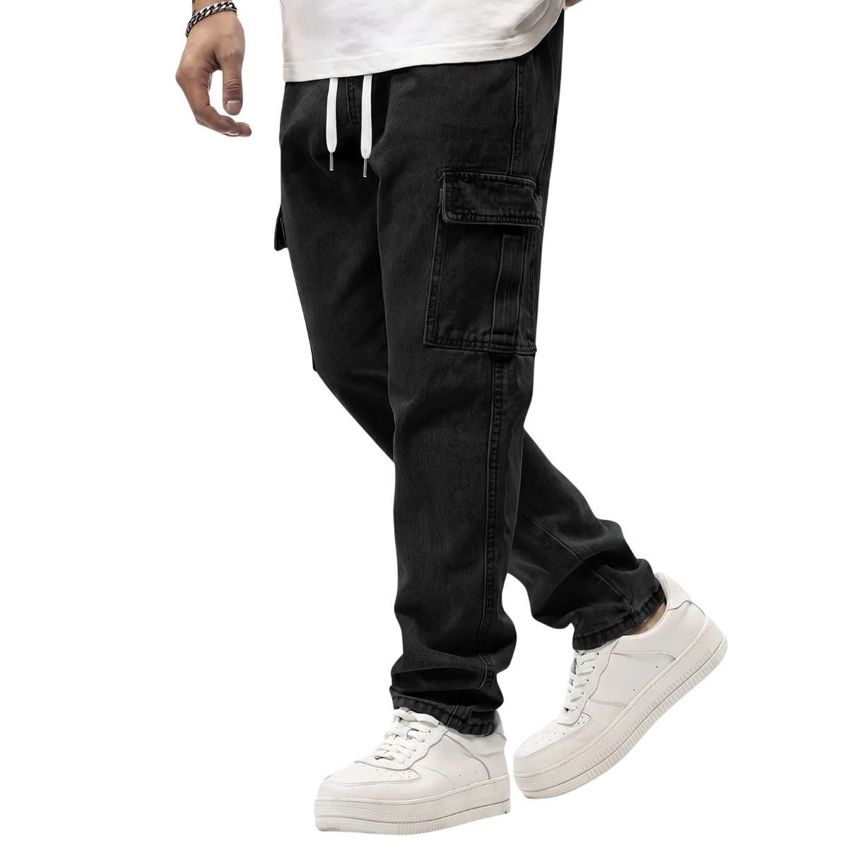 Men’s Elastic Waist Cargo Jeans