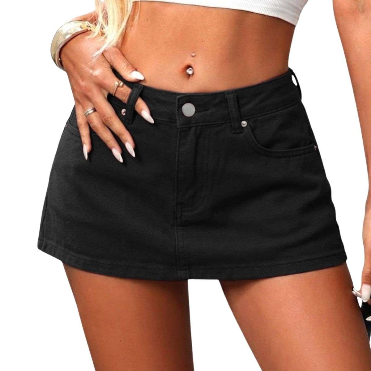 Y2K Low Rise Denim Mini Skort