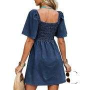 Women’s Denim Tie Front Mini Dress