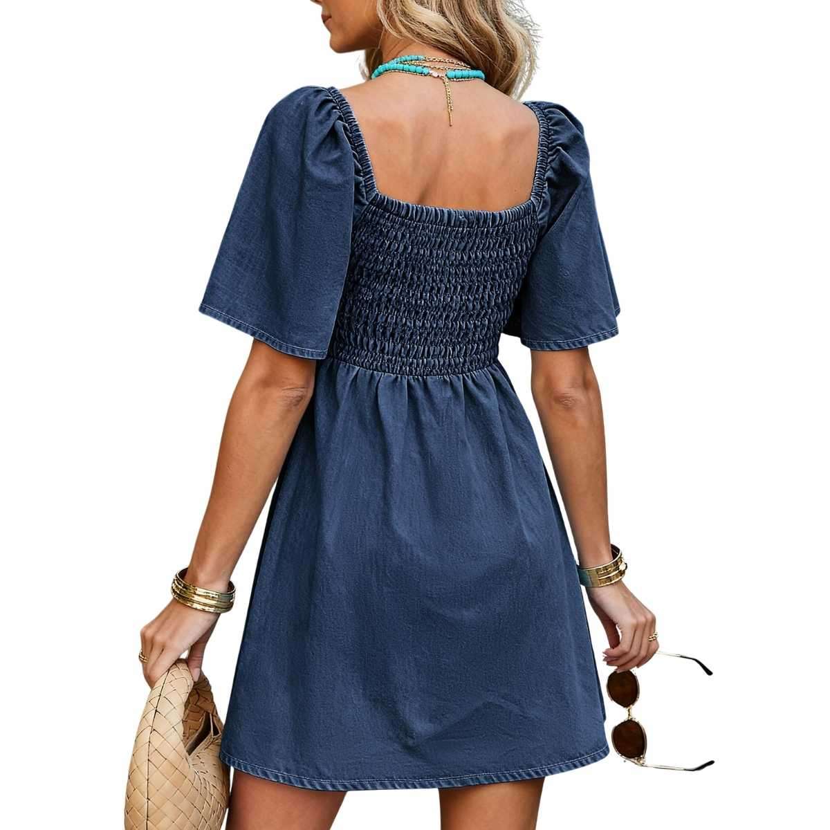 Women’s Denim Tie Front Mini Dress