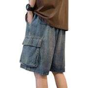 Men’s Baggy Ripped Cargo Denim Jorts