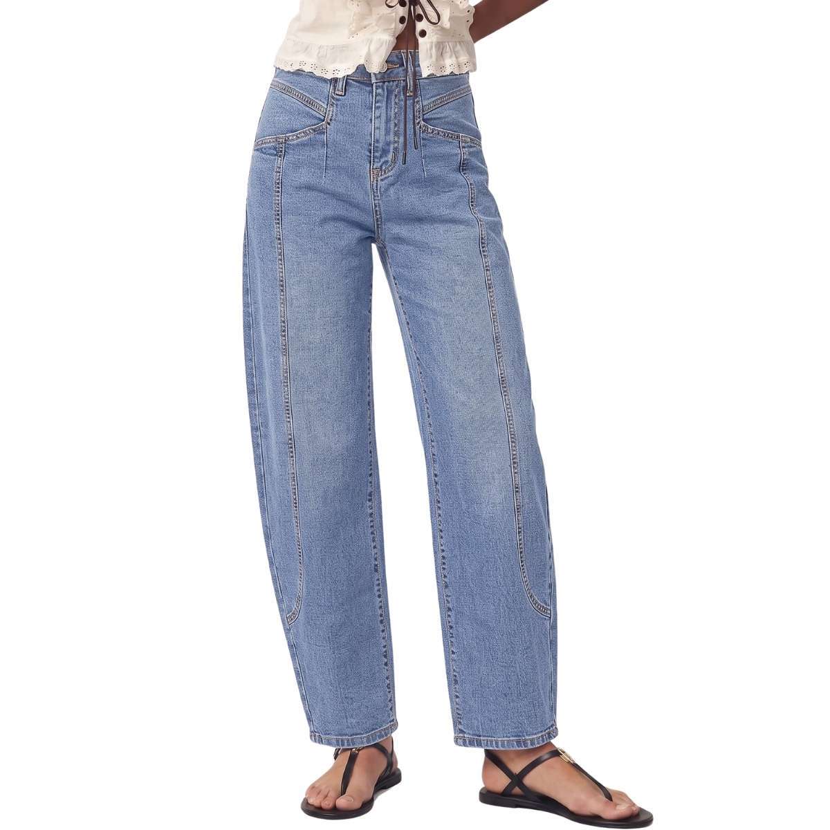 Relaxed Fit High Waisted Barrel Jeans
