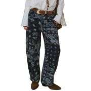 Women’s Floral Print Baggy Barrel Jeans