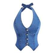 Women’s Y2K Denim Halter Top