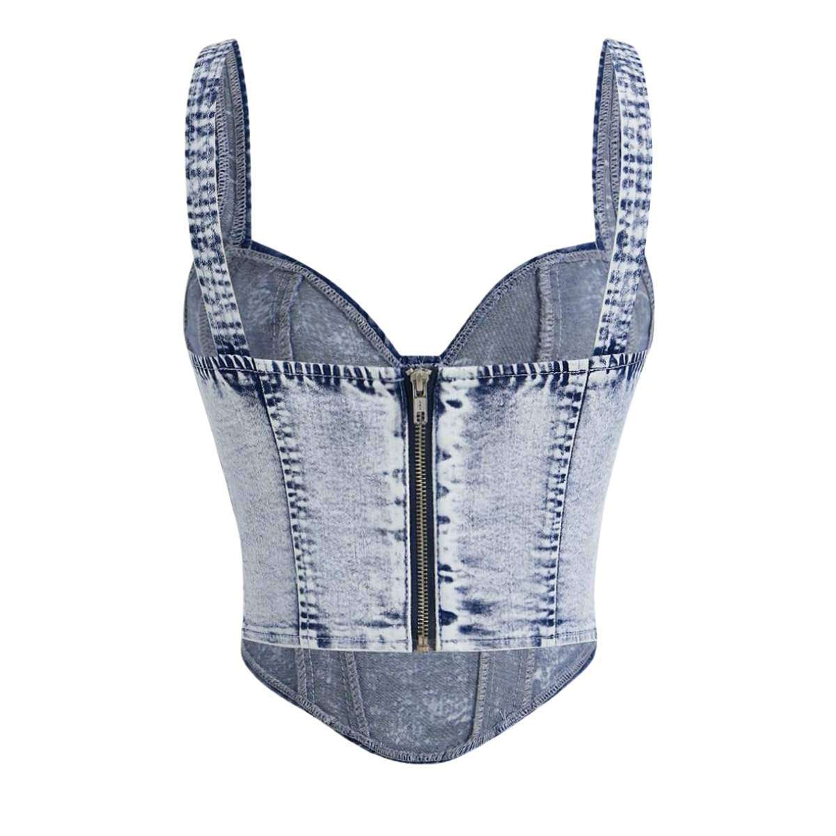 Women’s Denim Corset Tank Top