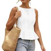 Women’s Denim Peplum Tank Top