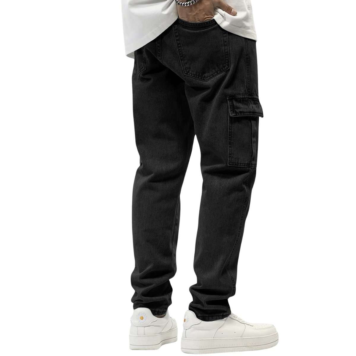 Men’s Elastic Waist Cargo Jeans
