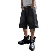 Men’s Vintage Y2K Elastic Back Waistband Baggy Denim Shorts